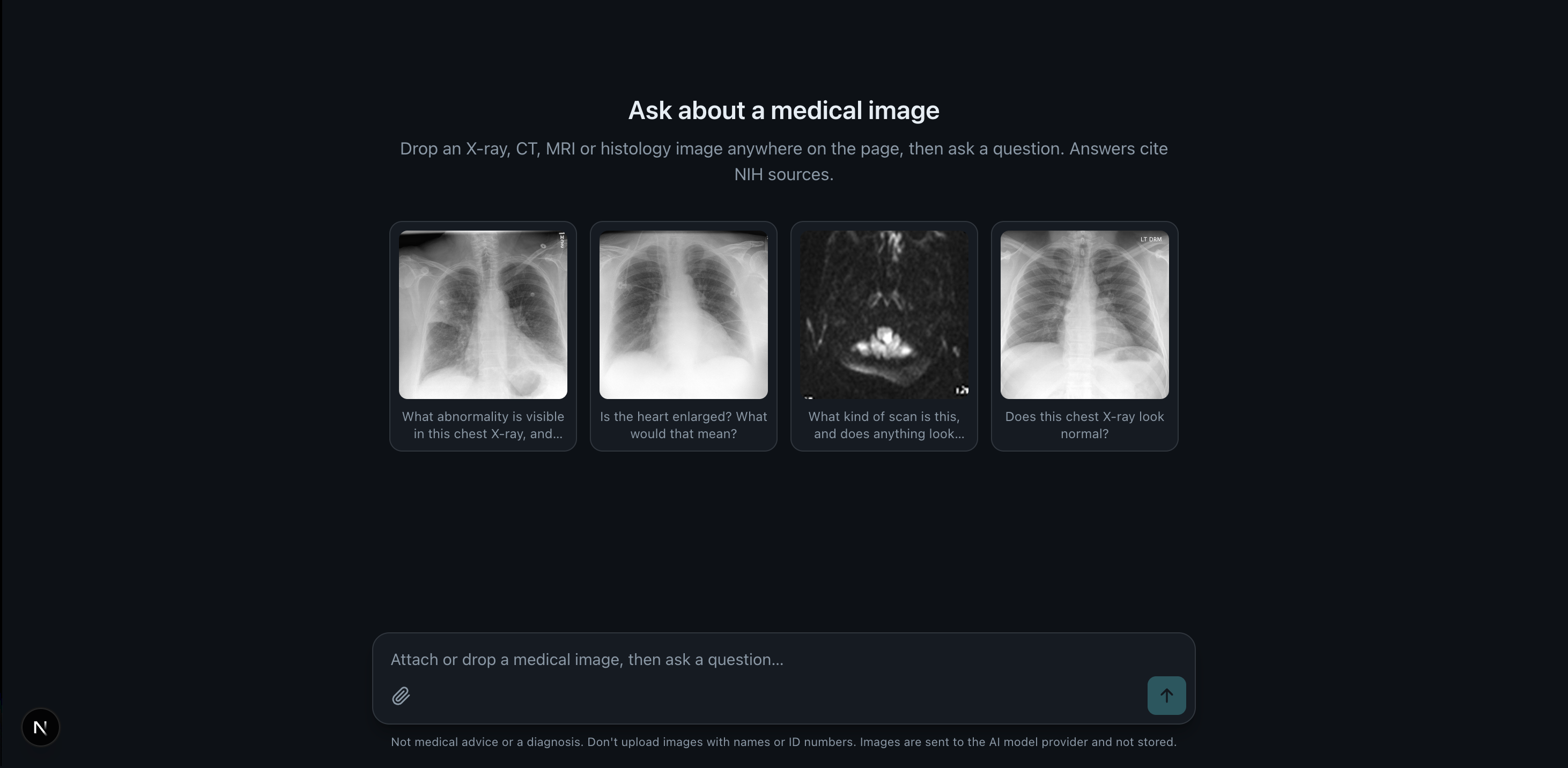 Med-VQA chat interface